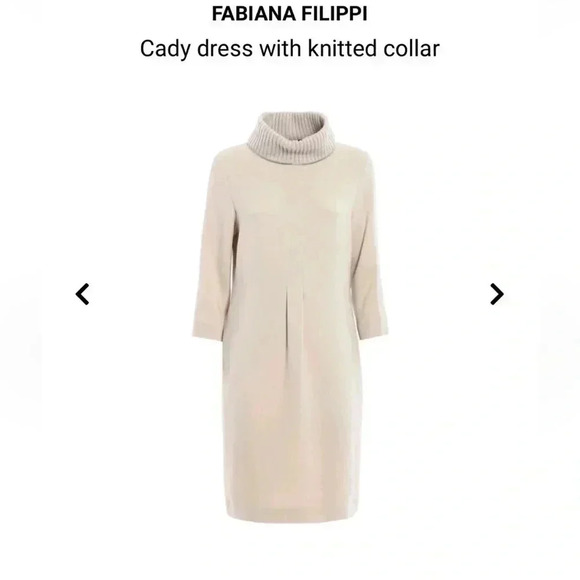 FABIANA FILIPPI CASHMERE SILK COWL NECK SWEATER DRESS - Picture 4 of 5